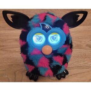 Furby Boom 2012 Blue Black Pink Interactive Toy by Hasbro Pre-owned Tested Works